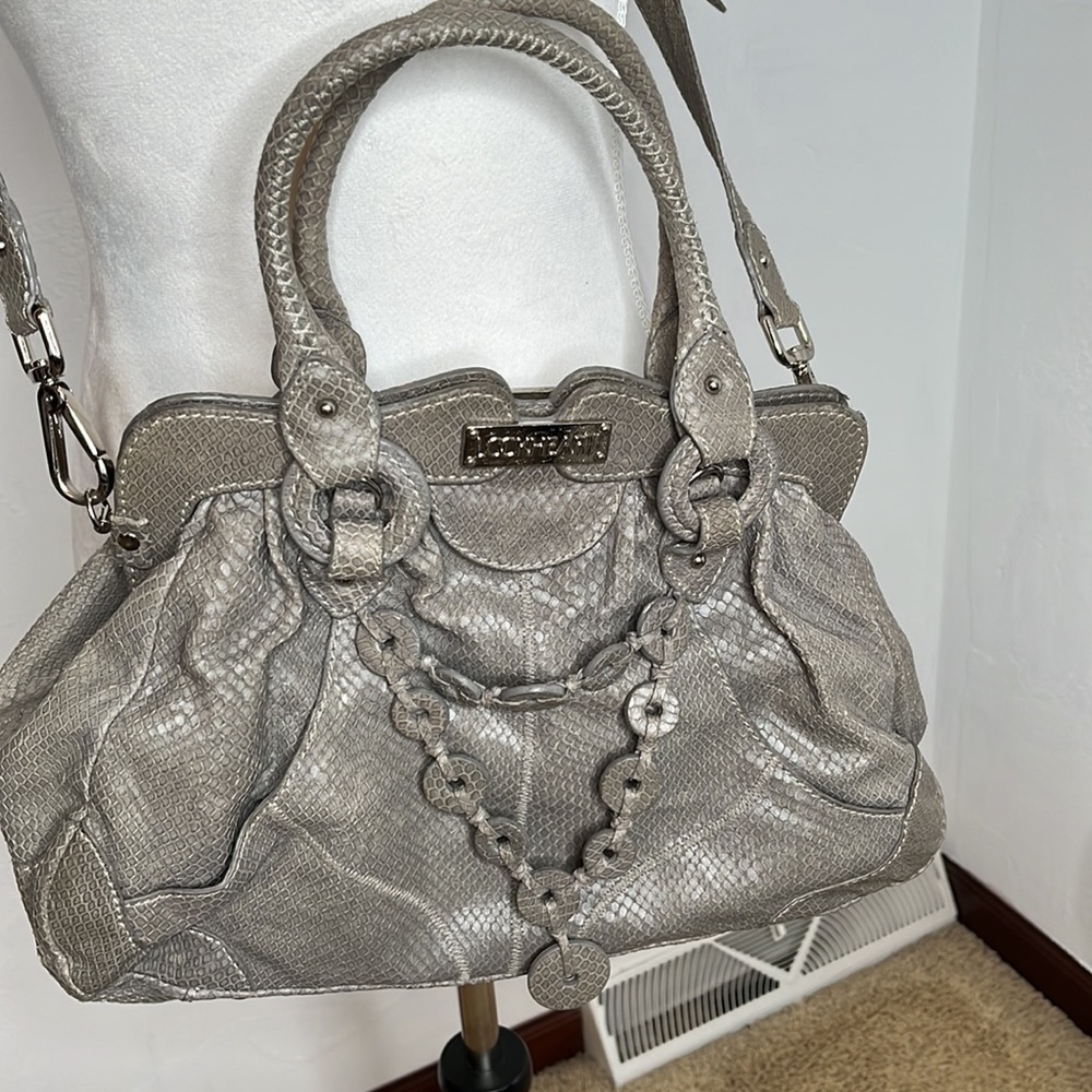 Lockheart Gray snakeskin Crossbody bag Satchel. MCB4530L